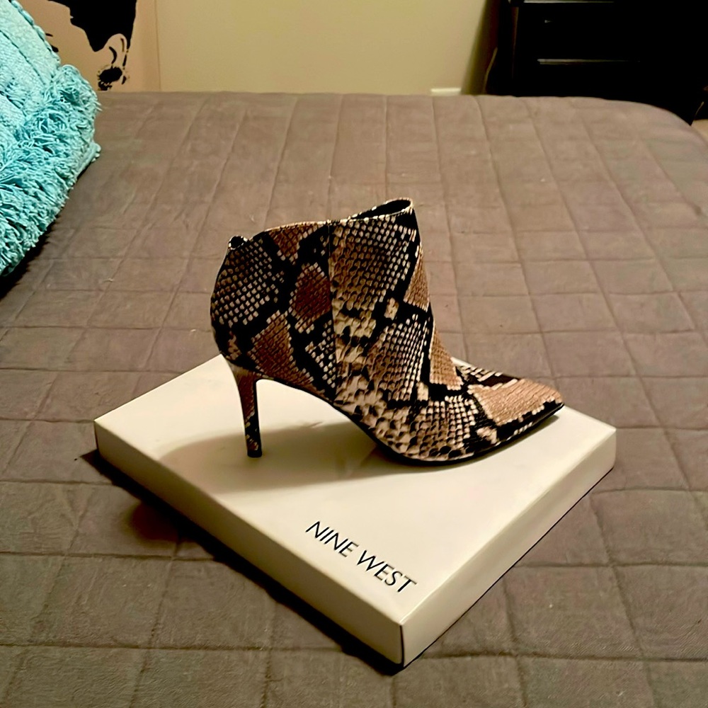 Nine West taupe multi texture boots